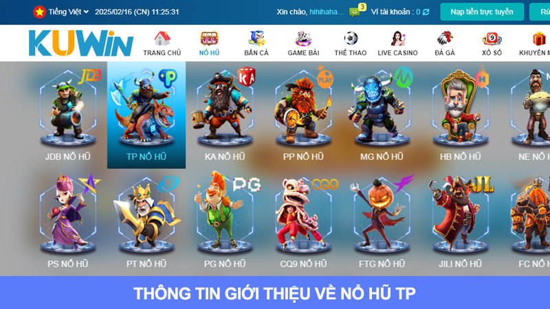 Thông tin cơ bản của TP nổ hũ